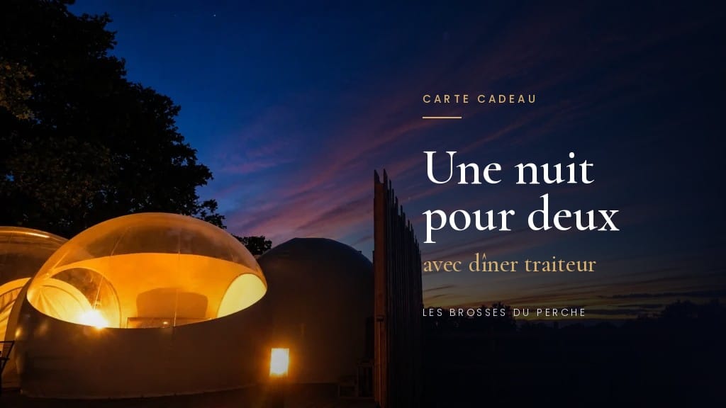 Carte cadeau - Une nuit pour deux avec deux dîners traiteurs